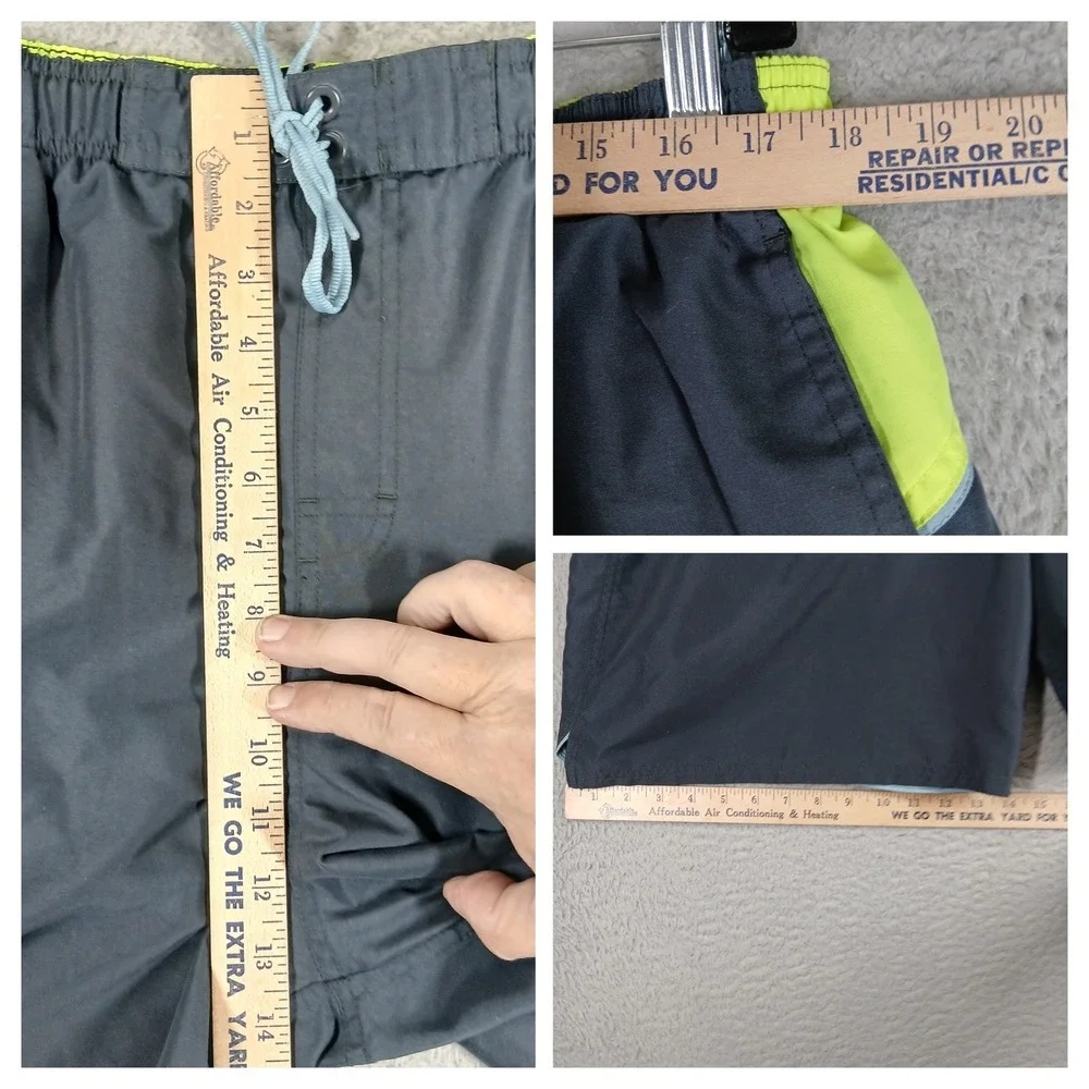 Nike Swim Trunks Board Shorts Lined Mesh Colorblock Size XXL Dark Grey‎